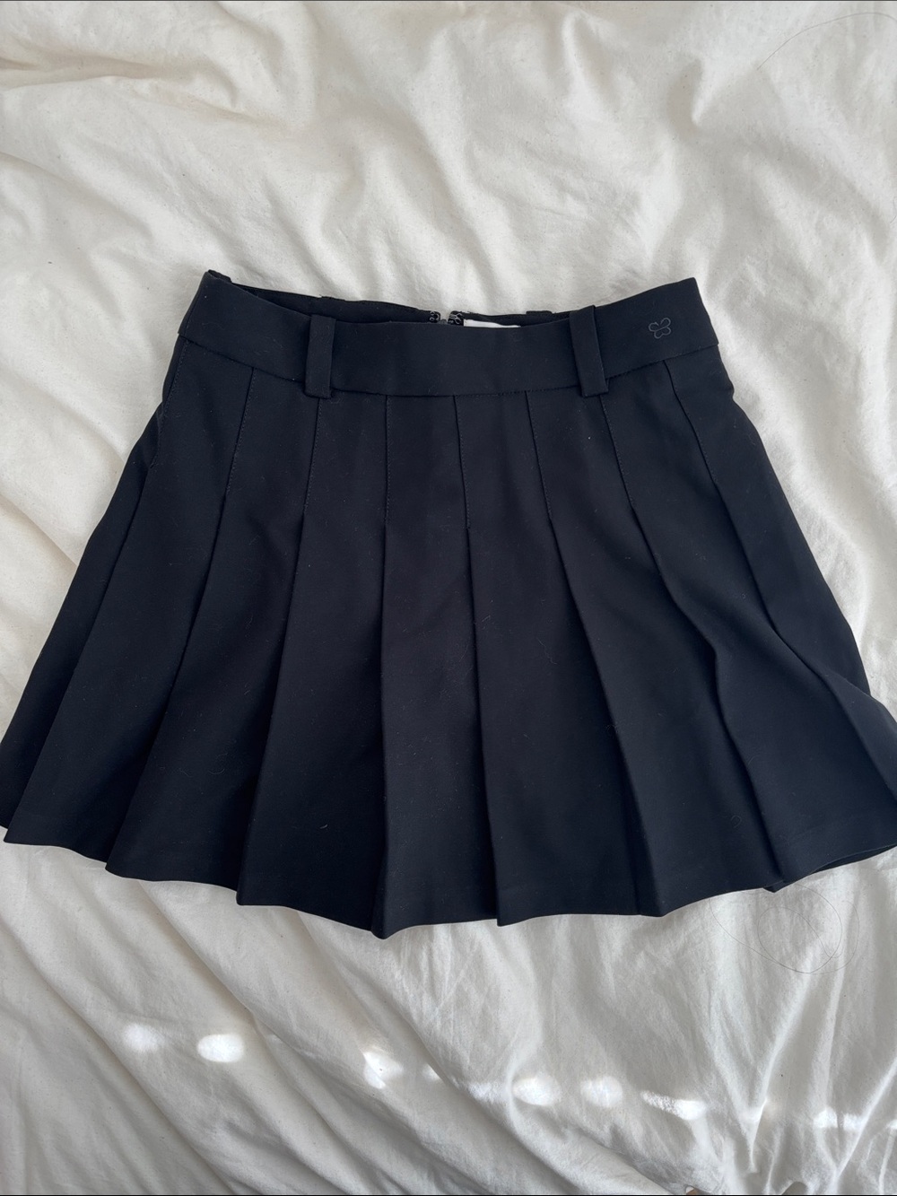 Sunday Best Black Pleated Mini-Skirt